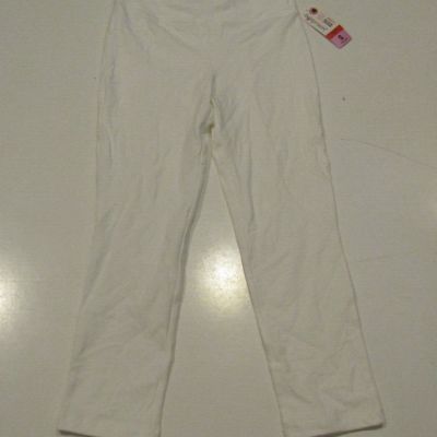 NWT Womens JUNE & DAISY Bright White Pull On Capris Pants Leggings Sz XXL